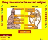 Drag the main ideas of Buddhism and Hinduism to the correct location - Flash Presentation on Buddhism and Hinduism